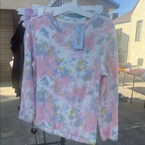 Cat & Jack Tie-Dye Long Sleeve Shirt - Pink, Blue, Yellow